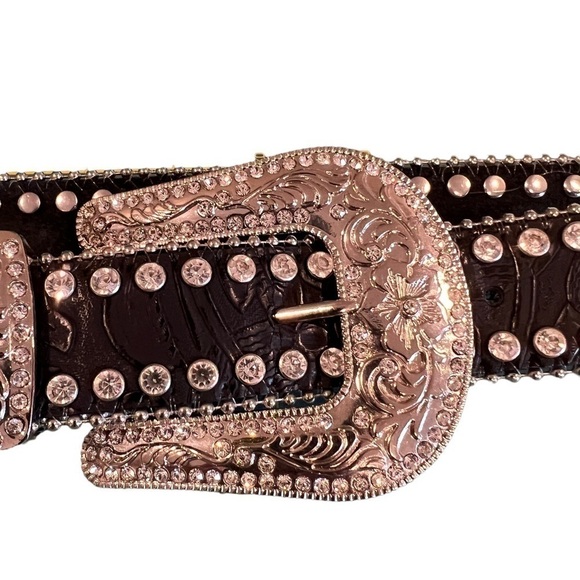 BLAZIN ROXX BELT W/REMOVABLE BELT BUCKLE WESTERN BELT BLING SEQUIN - Picture 2 of 6